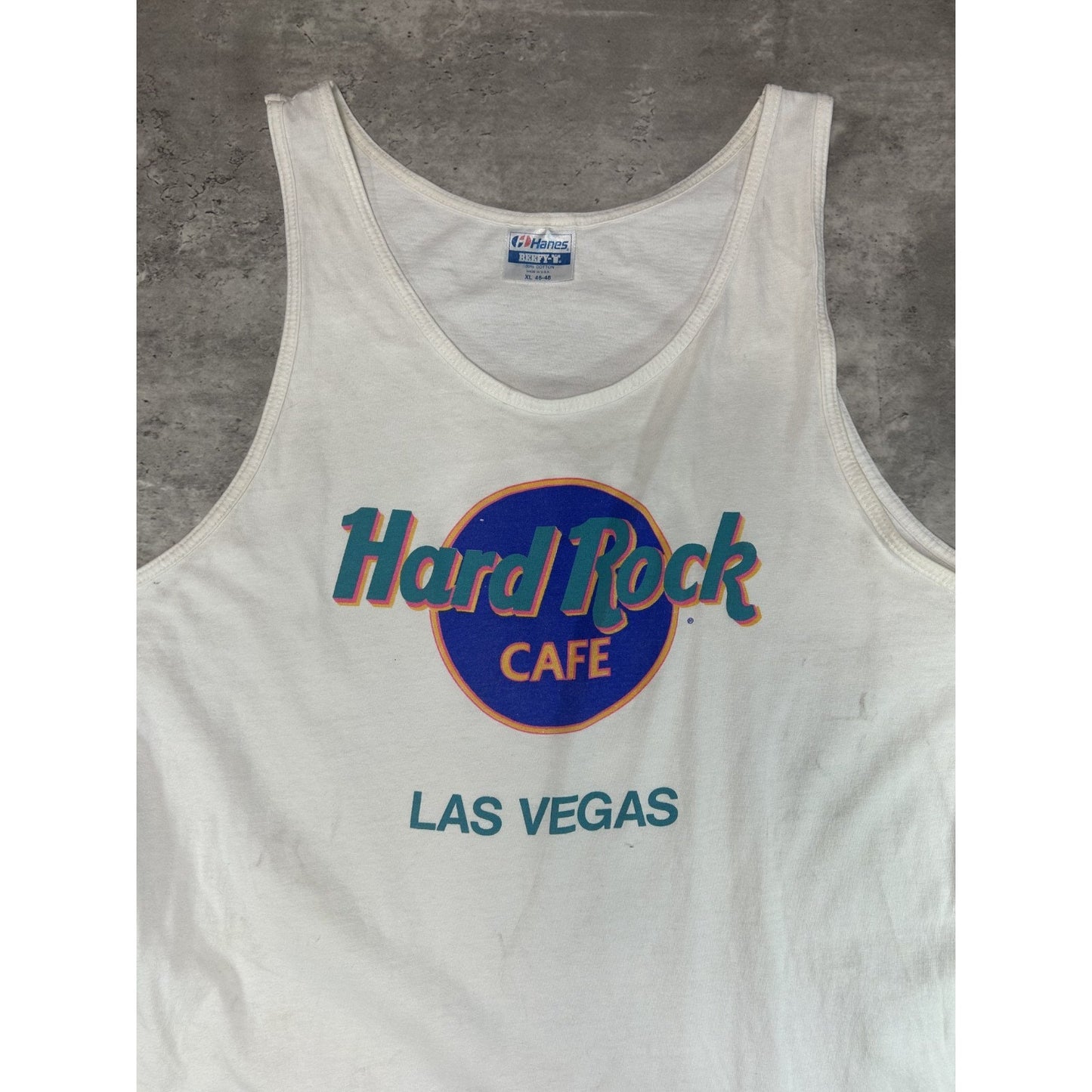 Vintage 90s Hard Rock Cafe Las Vegas Destination Sleeveless T-Shirt Size XL
