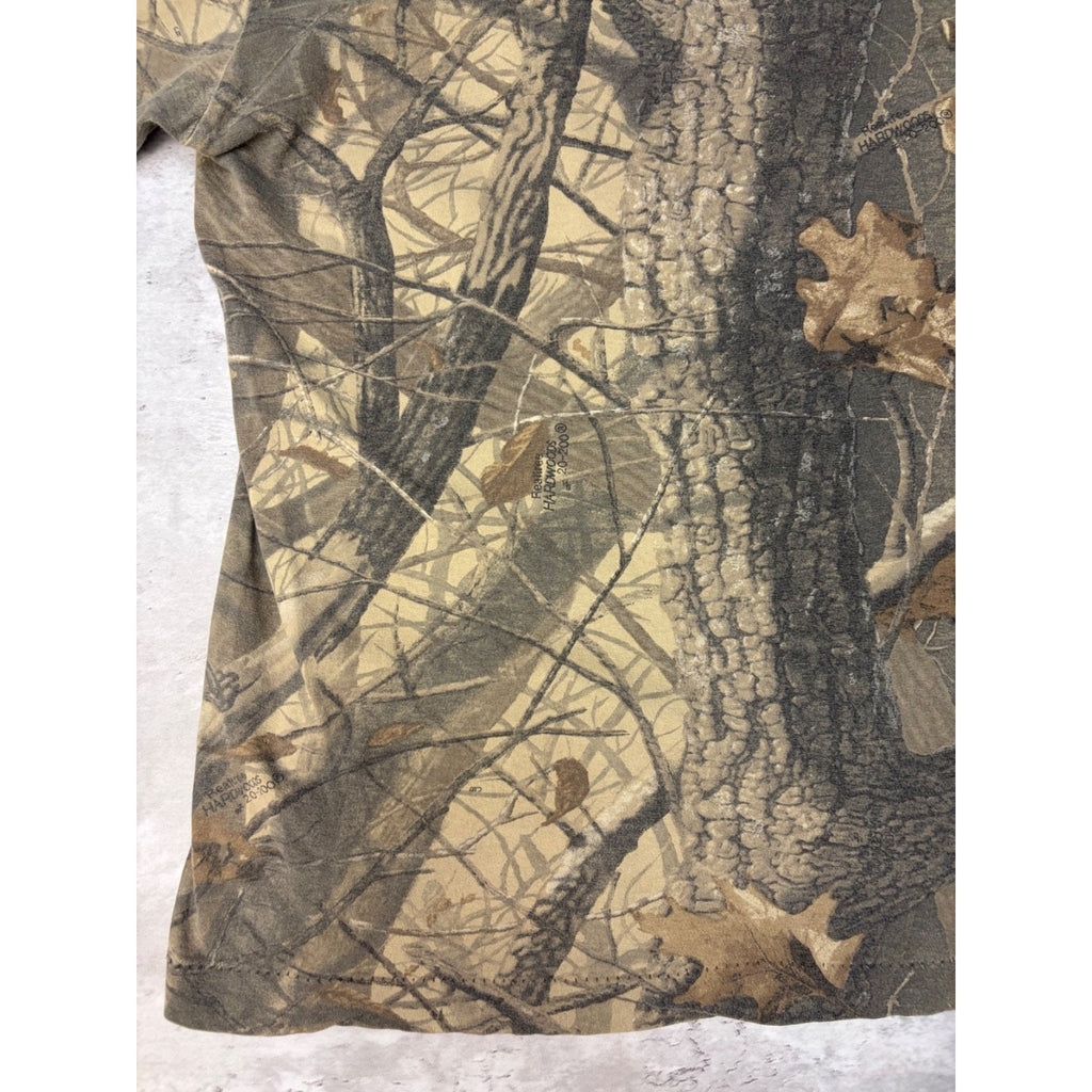 Vintage 90s Realtree Hardwoods Tree Camo Hunting Long Sleeve T-Shirt Size 3XL