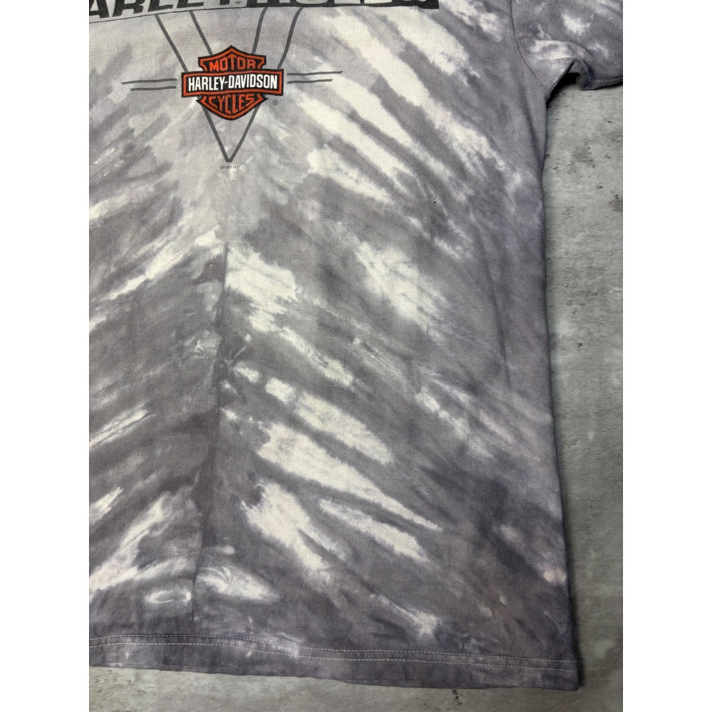 Vintage 1998 Harley Davidson Bald Eagle Graphic Tye Dye T-Shirt Size Large