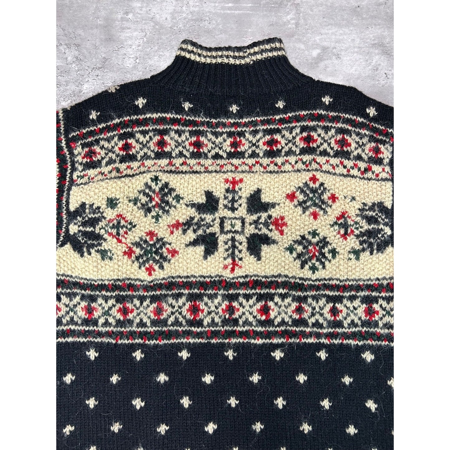 Vintage 80s/90s Snowflake Print Pullover Turtleneck Sweater Size Large