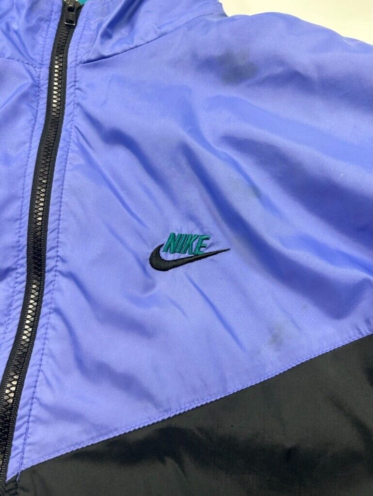 Vintage 80s/90s Nike Embroidered Logo Full Zip Windbreaker Jacket Size Large