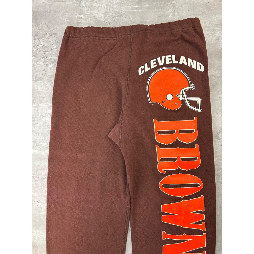 Vintage 90s Cleveland Browns NFL Graphic Spellout Sweat Pants Size Medium