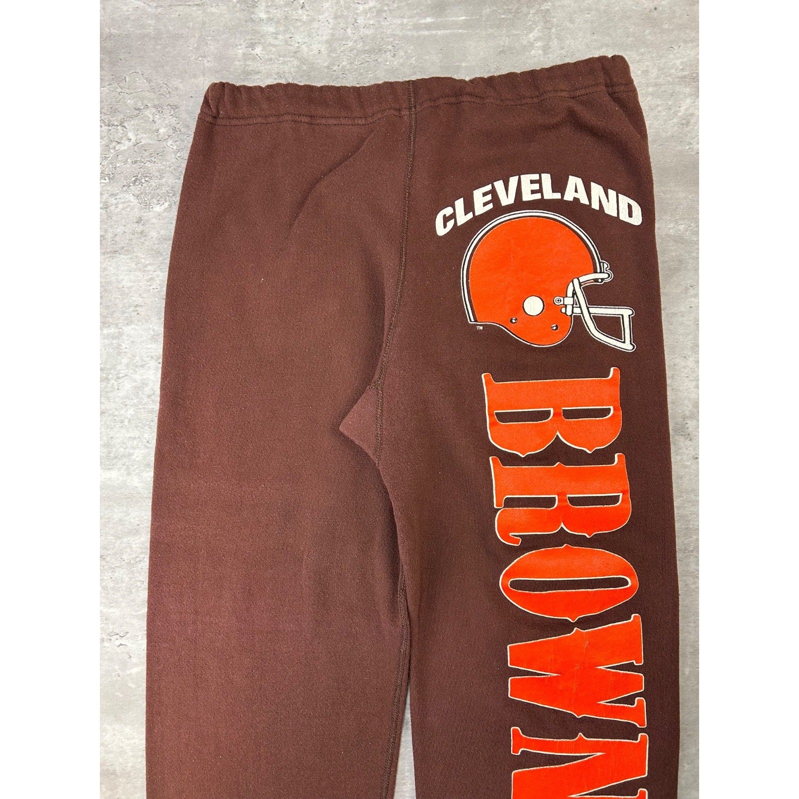 Vintage 90s Cleveland Browns NFL Graphic Spellout Sweat Pants Size Medium