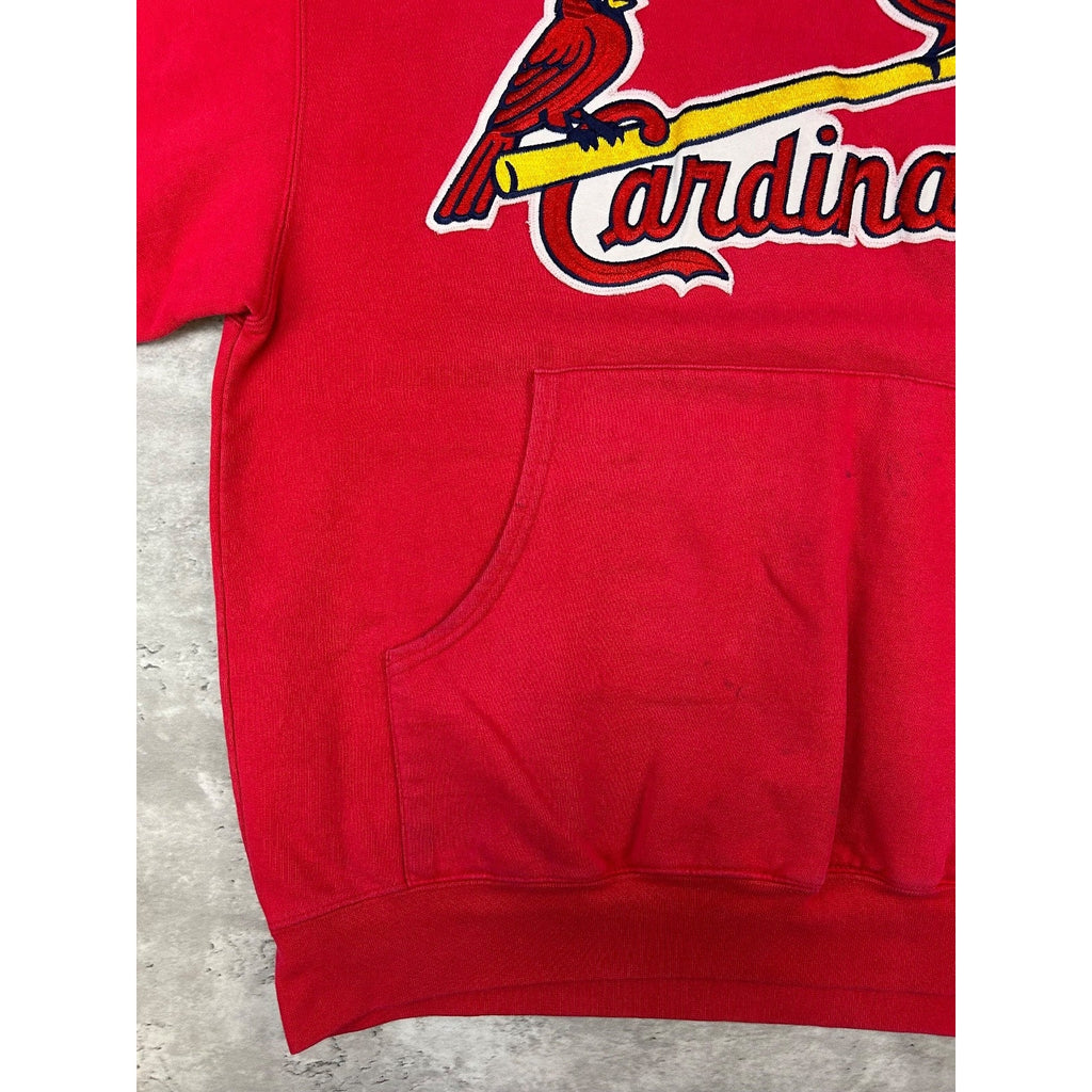 Vintage 90s St Louis Cardinals MLB Embroidered Pullover Hooded Sweatshirt Medium