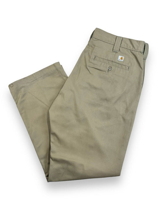 Vintage Carhartt Khaki Chino Style Workwear Pants Size 34 Beige