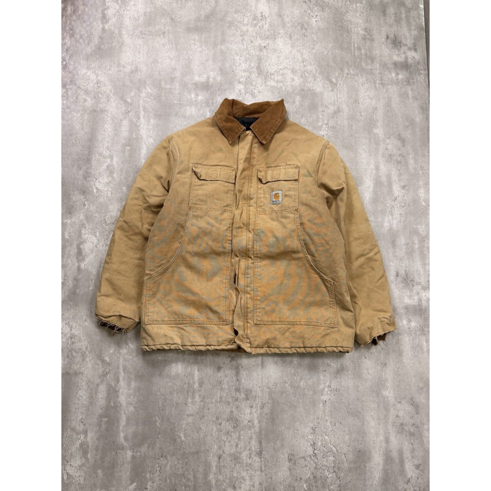 Vintage Carhartt Insulated Canvas Workwear Beige Arctic Jacket Size 2XL