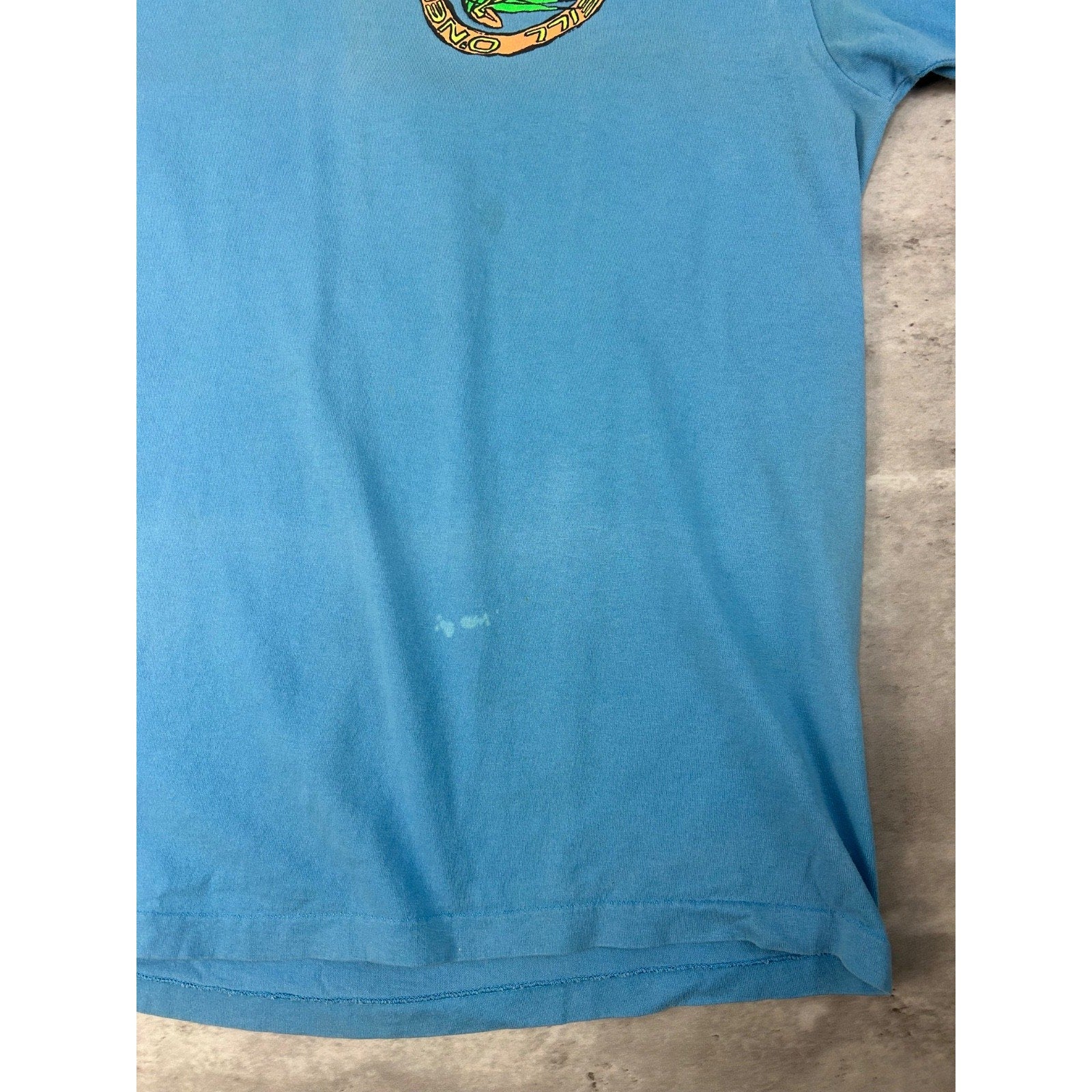 Vintage 90s O'Neill Cartoon Surfer Graphic Blue T-Shirt Size XL