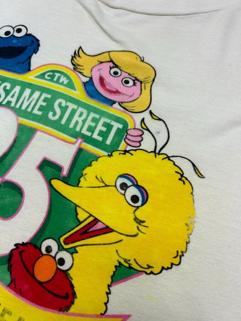 Vintage 1993 Sesame Street 25th Anniversary Tv Show Promo Graphic T-Shirt Sz XL