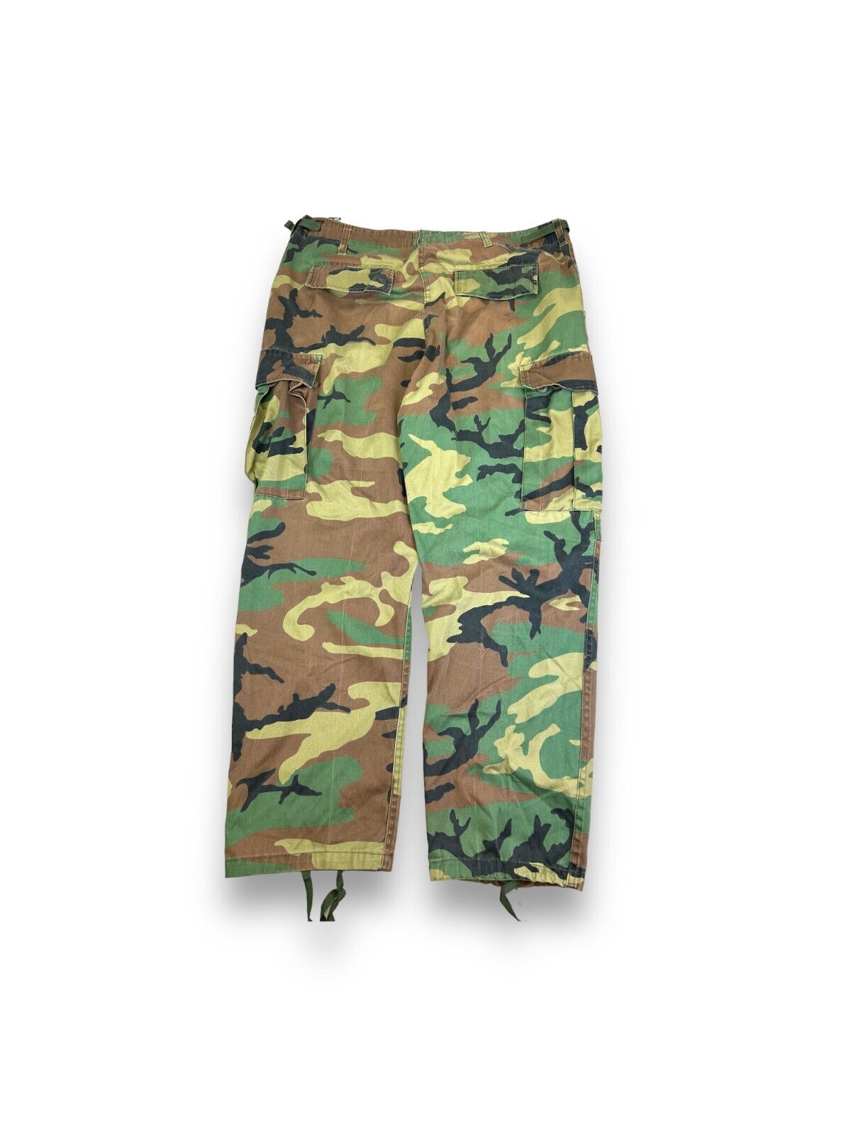 Vintage 90s Military Issue Woodland Camo Tactical Cargo Pants Size 38W