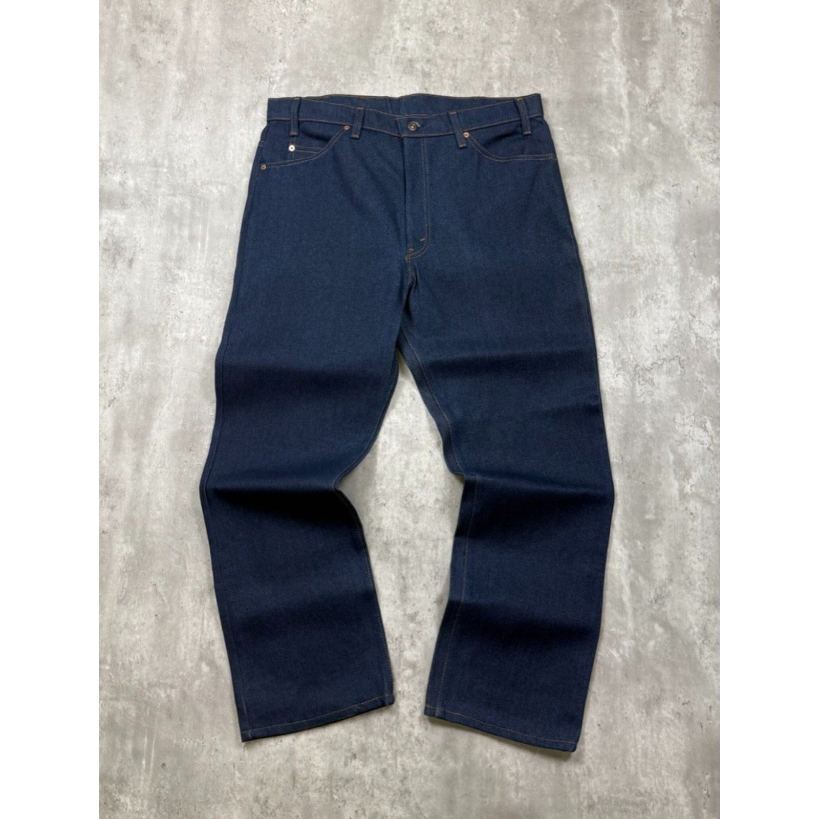Vintage Levis Orange Tab Straight Leg Regular Fit Dark Wash Denim Pants Size 37