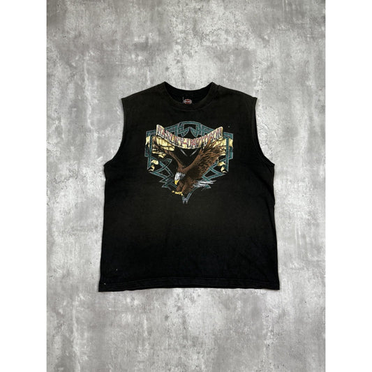 Vintage 1997 Harley Davidson Bald Eagle Graphic Sleeveless T-Shirt Size Large