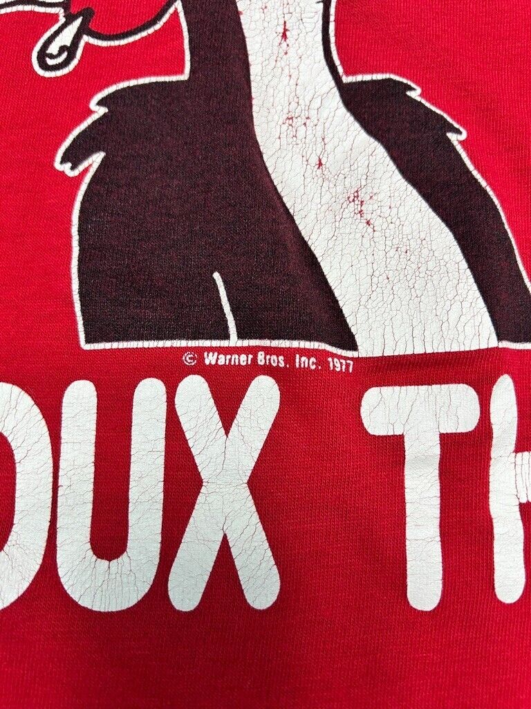 Vintage 90s Looney Tunes Sylvester The Cat Thioux Thity T-Shirt Size Medium Red