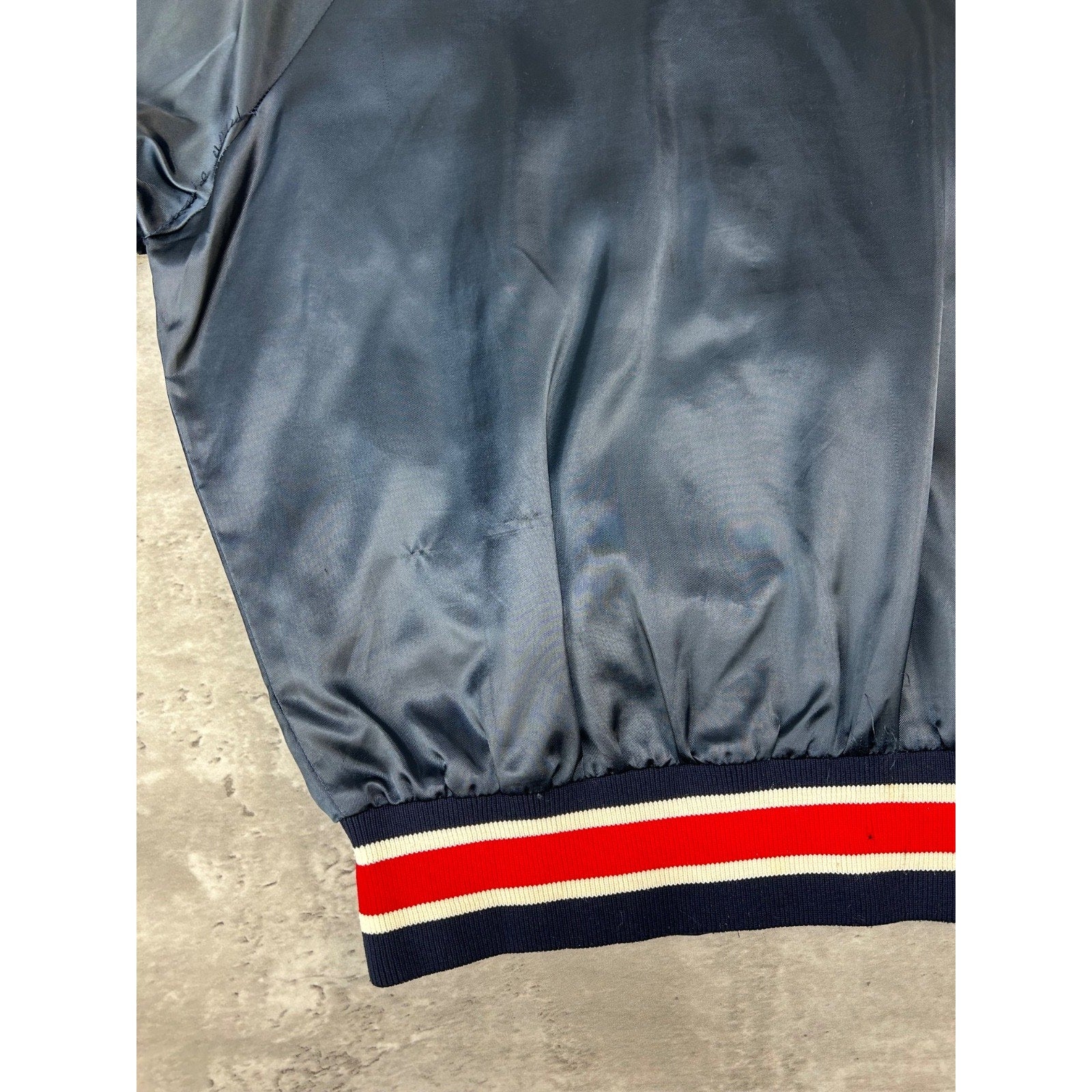 Vintage 80s Playboy Embroidered Logo Satin Bomber Jacket Size Small