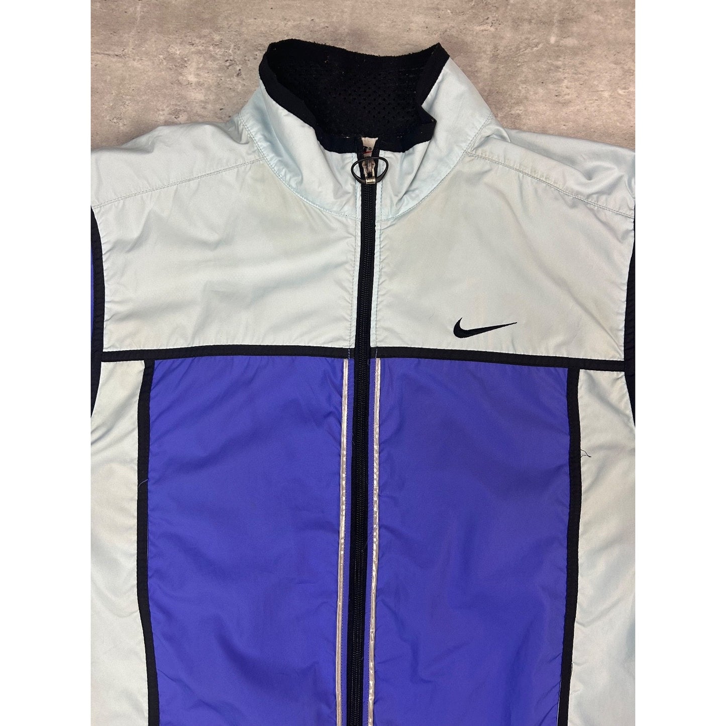 Vintage 90s Nike Embroidered Swoosh Two Tone Windbreaker Jacket Size XL YOUTH