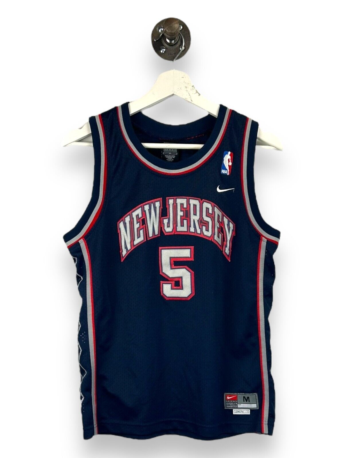 VTG Jason Kidd #5 New Jersey Nets NBA Stitched Swingman Jersey Size YOUTH Medium