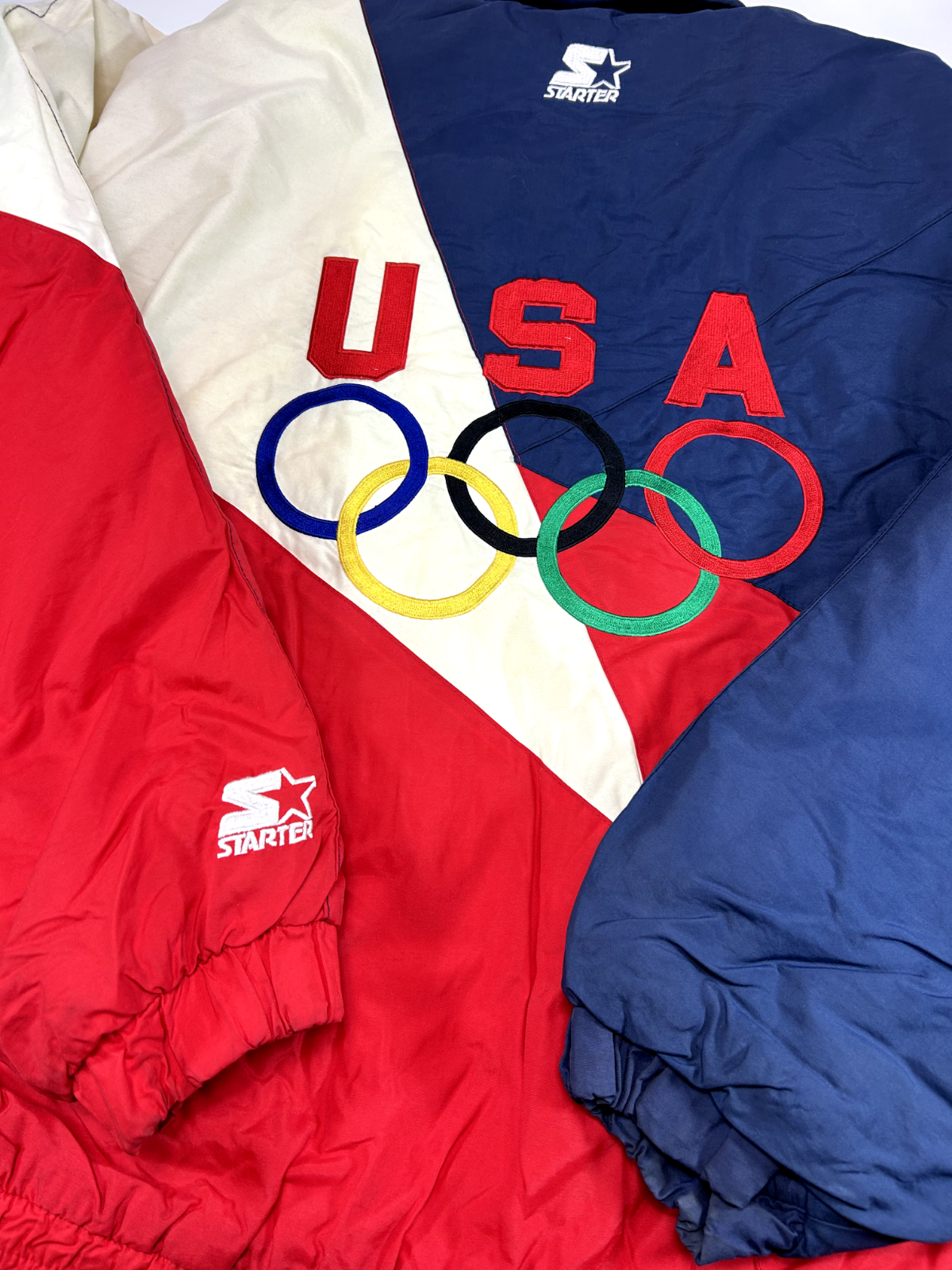 Vintage 90s Team USA Olympic Embroidered Insulated Starter Jacket Size Large