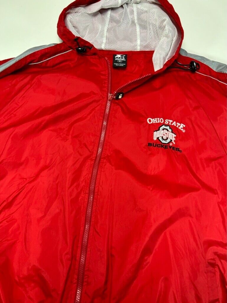 Ohio State Buckeyes NCAA Embroidered Full Zip Hooded Starter Jacket Size Medium