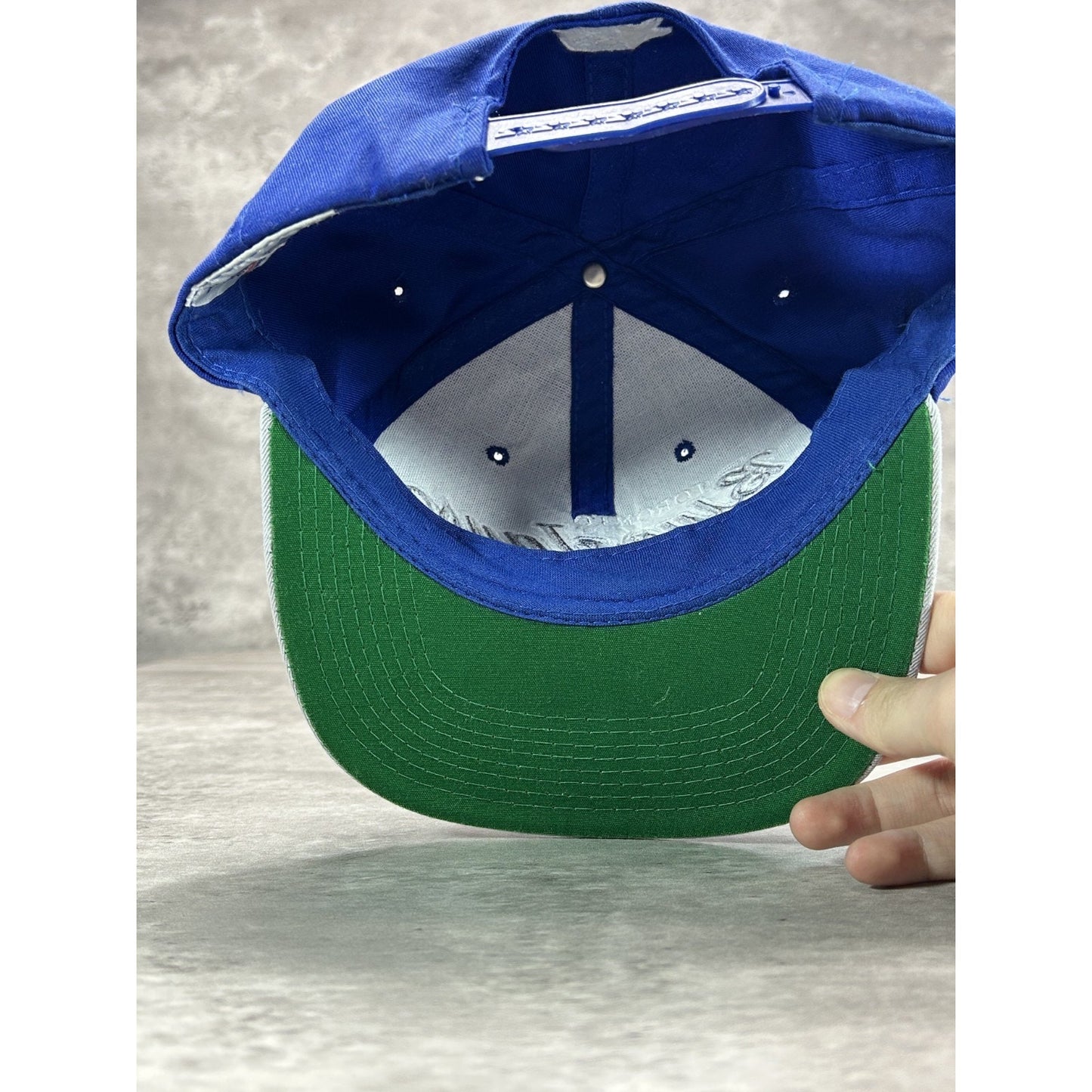Vintage 90s Toronto Blue Jays MLB Starter Tailsweep Script Snapback Hat OSFA