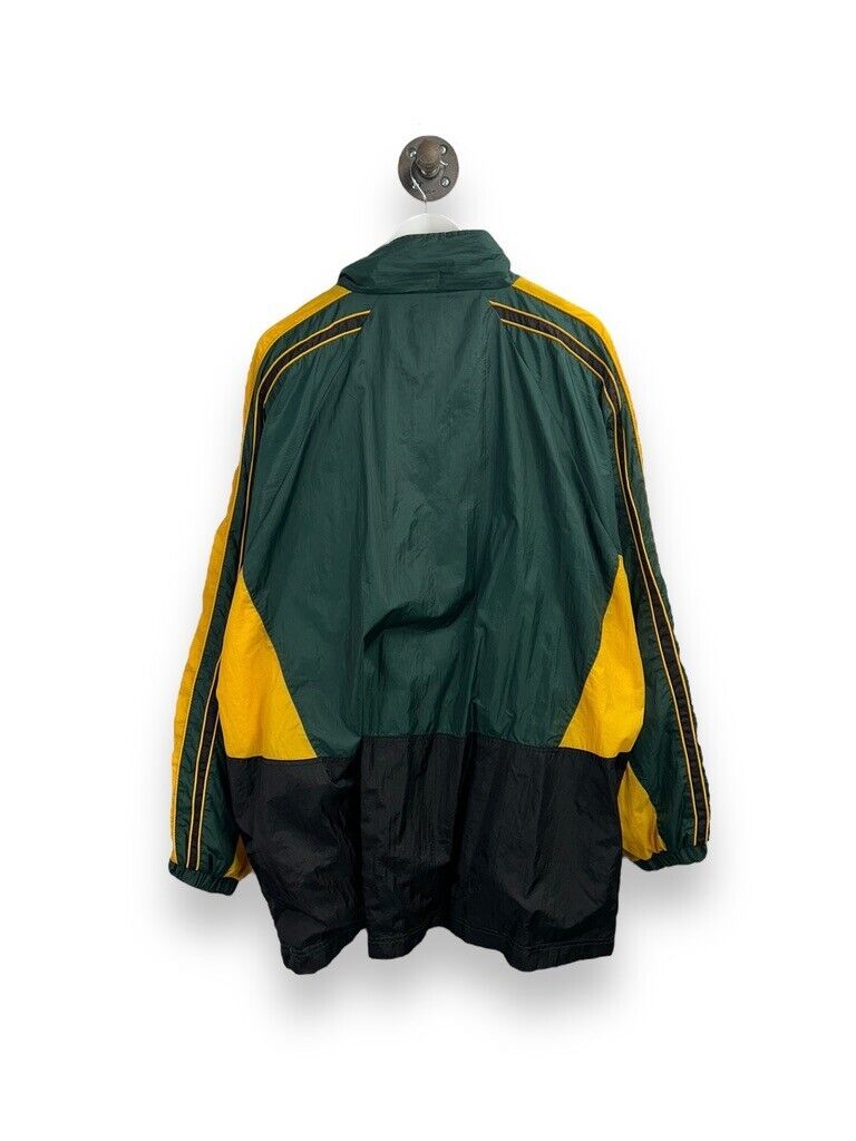 Vintage 90s Green Bay Packers NFL Embroidered Logo Nylon Full Zip Jacket Sz 2XL