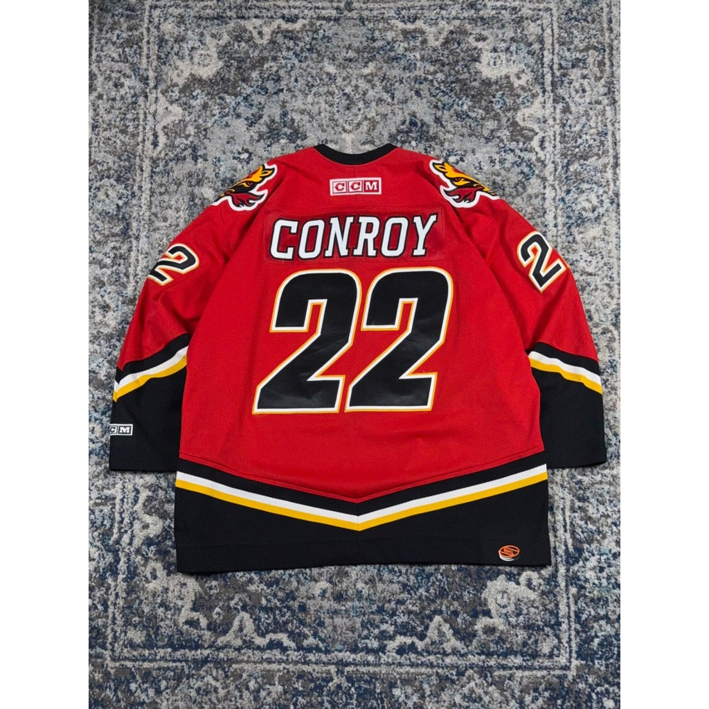 Vintage Craig Conroy #22 Calgary Flames NHL CCM Hockey Jersey Size 2XL