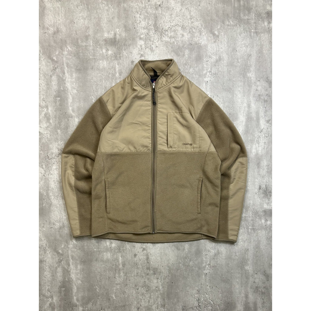Vintage Chaps Ralph Lauren Earth Tone Full Zip Fleece Sweatshirt Size Large