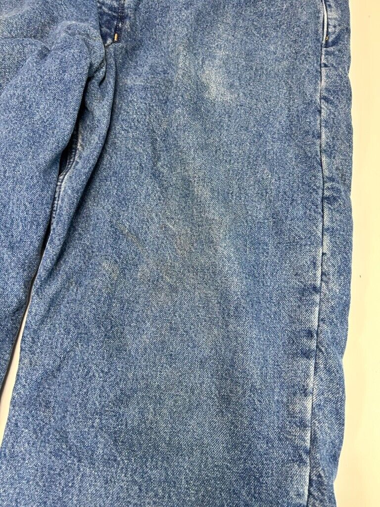 VTG Carhartt Plaid Lined Relaxed Fit Medium Wash Work Wear Denim Pants Size 40W