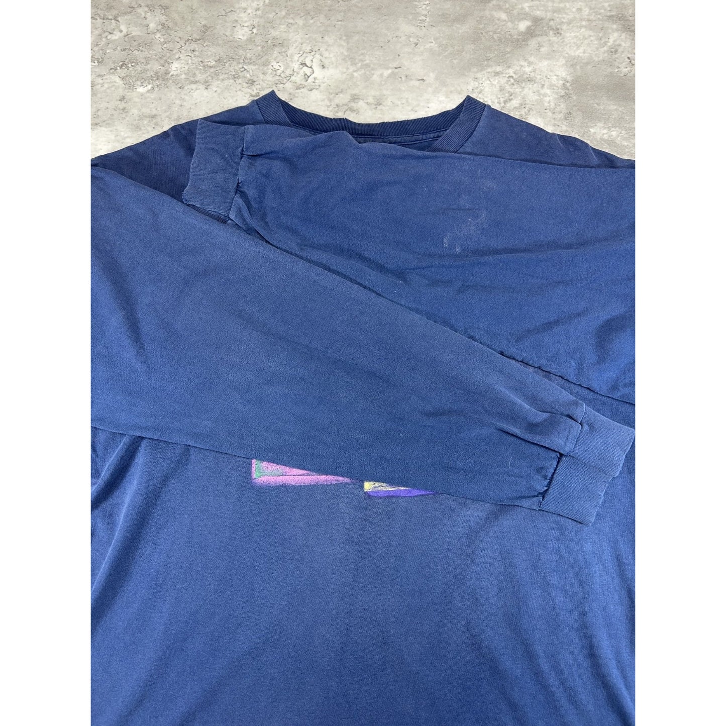 Vintage 90s Nike Abstract Swoosh Graphic Long Sleeve T-Shirt Size Large Blue