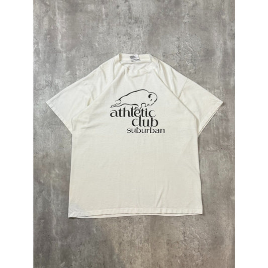 Vintage 90s Athletic Club Suburban Bison Graphic Spellout T-Shirt Size XL