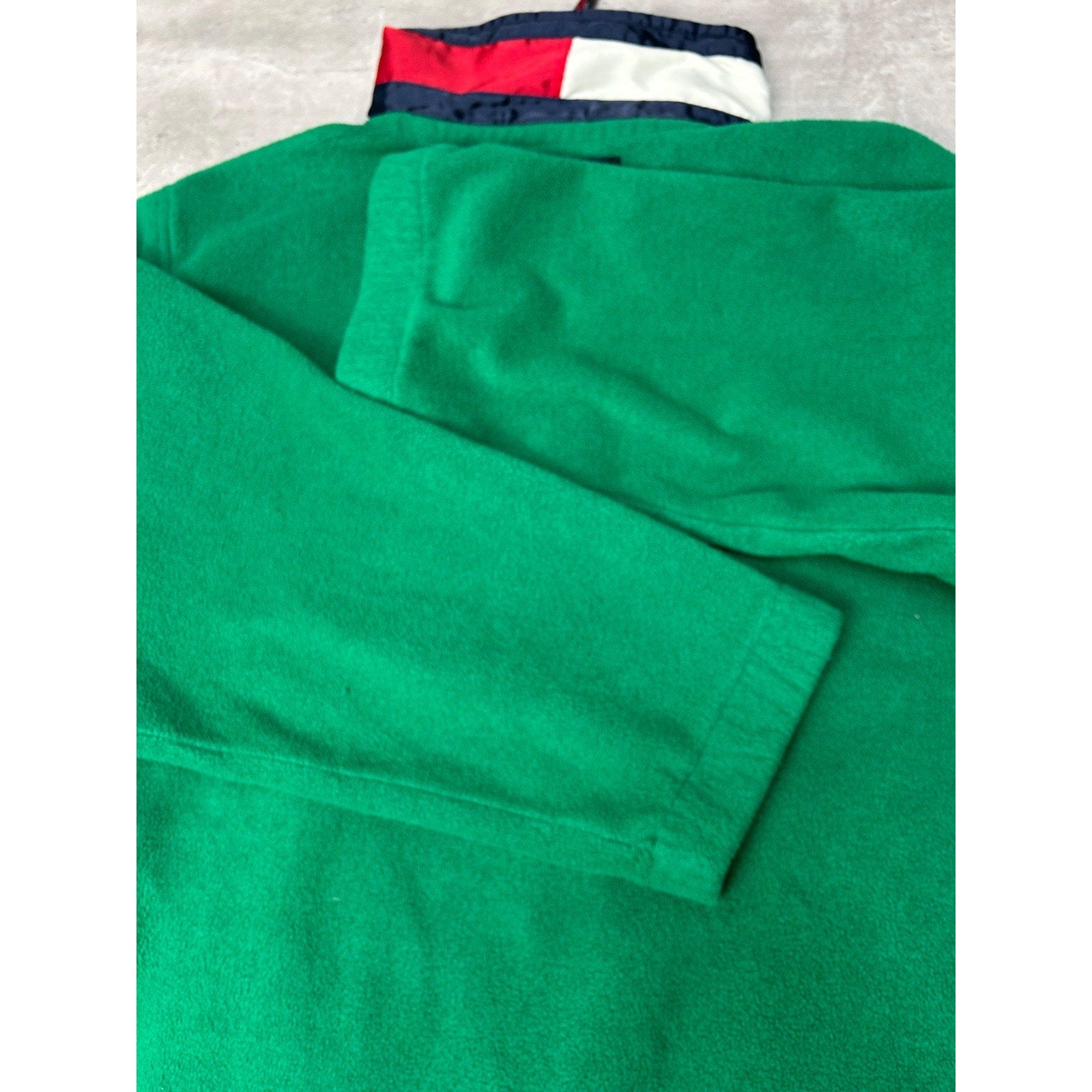 Vintage 90s Tommy Hilfiger Embroidered Flag Full Zip Fleece Sweatshirt Sz Large