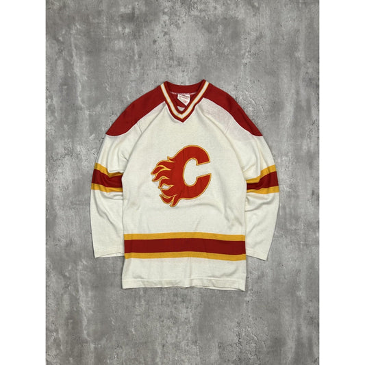 Vintage 70s/80s Calgary Flames NHL Stitched Hockey Jersey Size Small