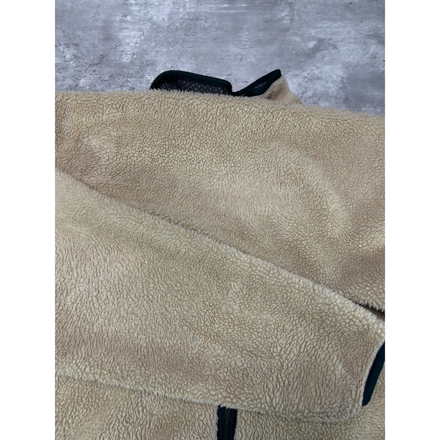 Vintage 90s Patagonia Oatmeal Deepile Full Zip Fleece Sweatshirt Size 2XL