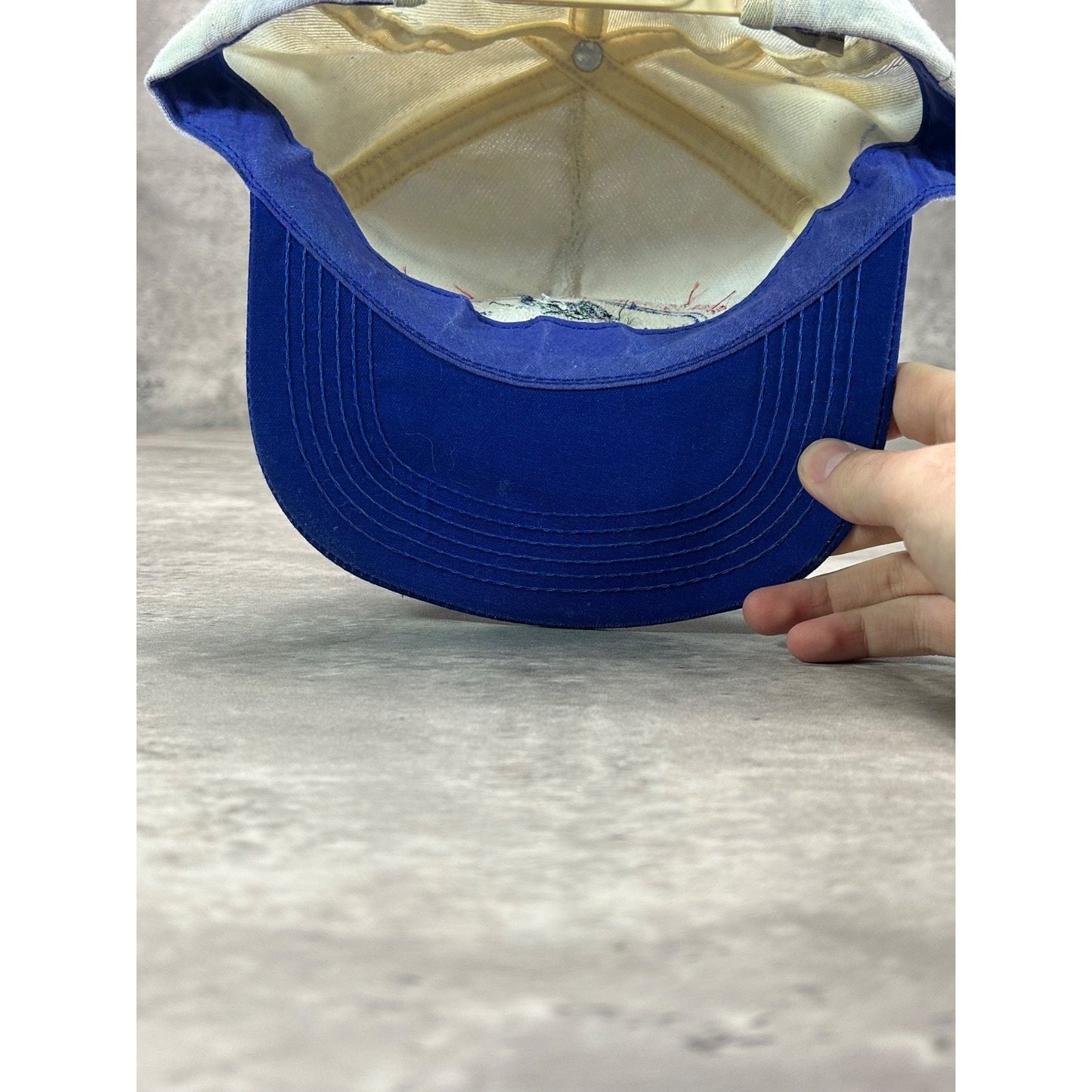 Vintage 90s Bass Fishing Embroidered Spellout Logo Snapback Hat OSFA