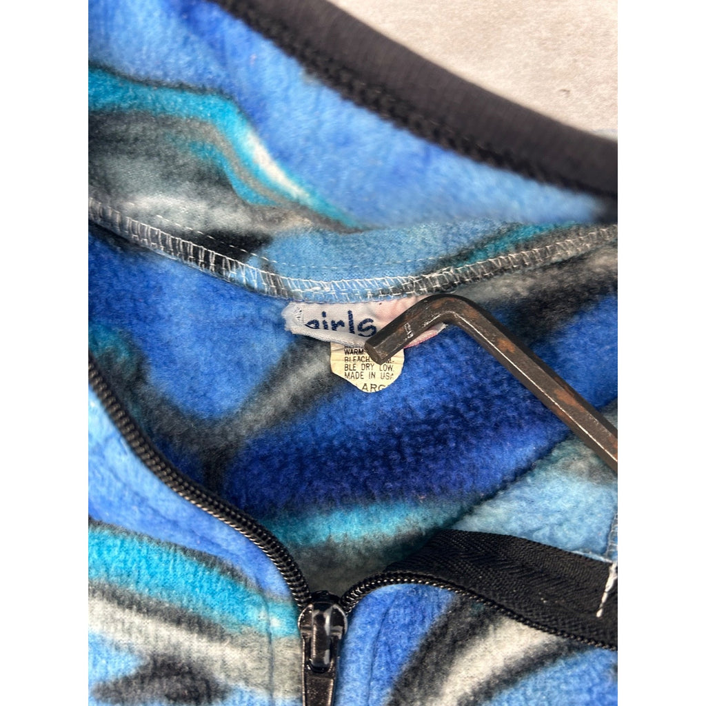 Vintage 90s Women's Dolphin All Over Print Animal Fleece Sweatshirt Size Large