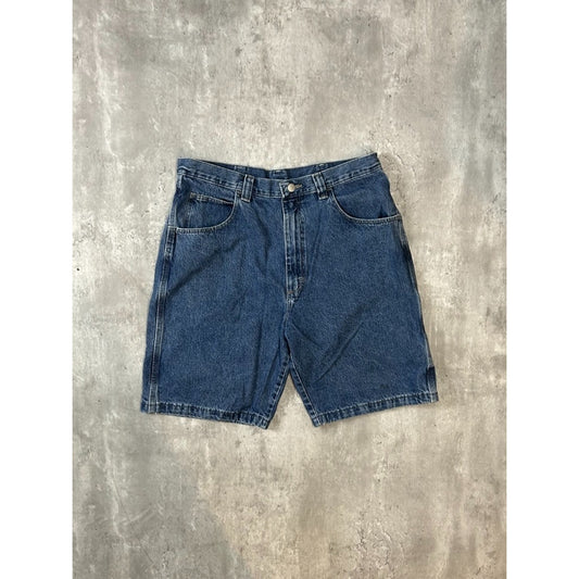 Vintage Wrangler Jean Co Dark Wash Workwear Carpenter Denim Shorts Size 34