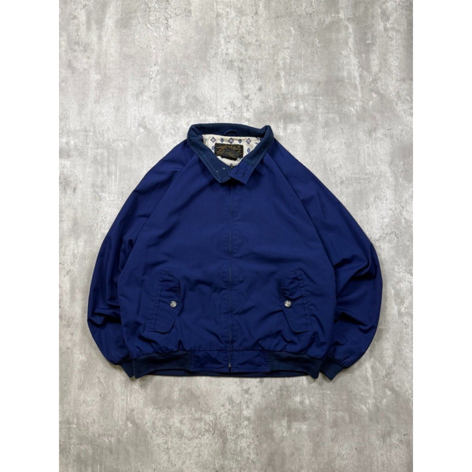 Vintage 90s Eddie Bauer Full Zip Navy Blue Bomber Jacket Size XL