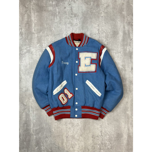 Vintage 70s/80s Eastwood Varsity Wool Embroidered Patch Bomber Jacket Size Small