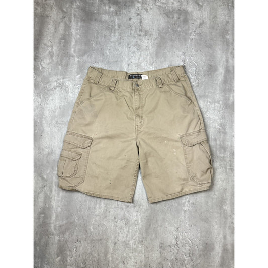 Vintage Y2K Levis Silver Tab Khaki Cargo Shorts Size 38 Beige