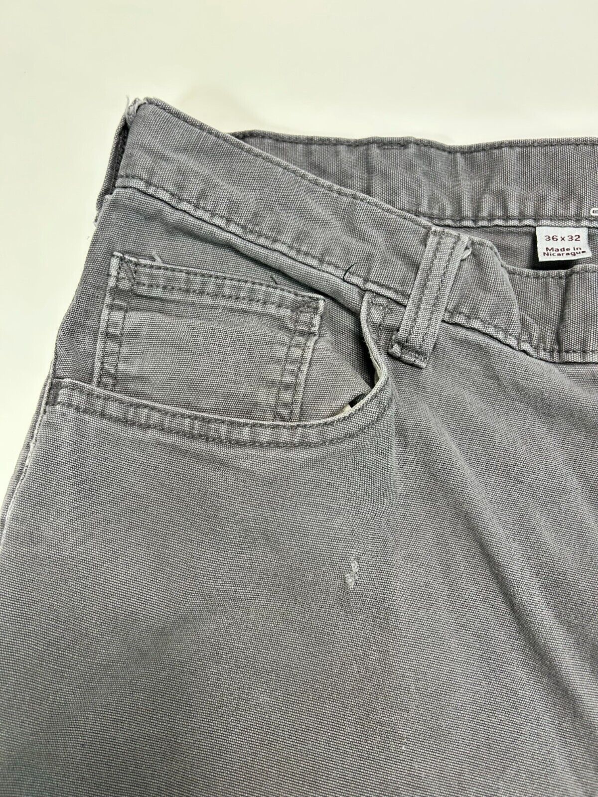 Carhartt Relaxed Fit Canvas Work Wear Five Pocket Pants Size 36W Gray