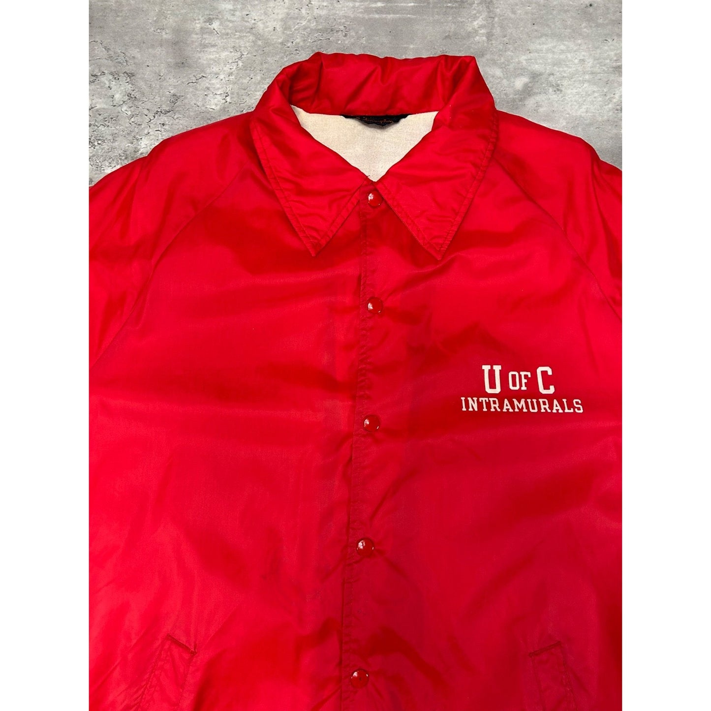 Vintage 70s/80s U Of C NCAA Graphic Spellout Coaches Jacket Size XL