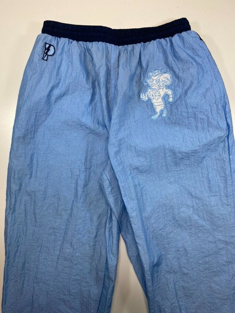 Vintage 90s UNC Tarheels NCAA Embroidered Pro Player Winbreaker Pants Size 28W