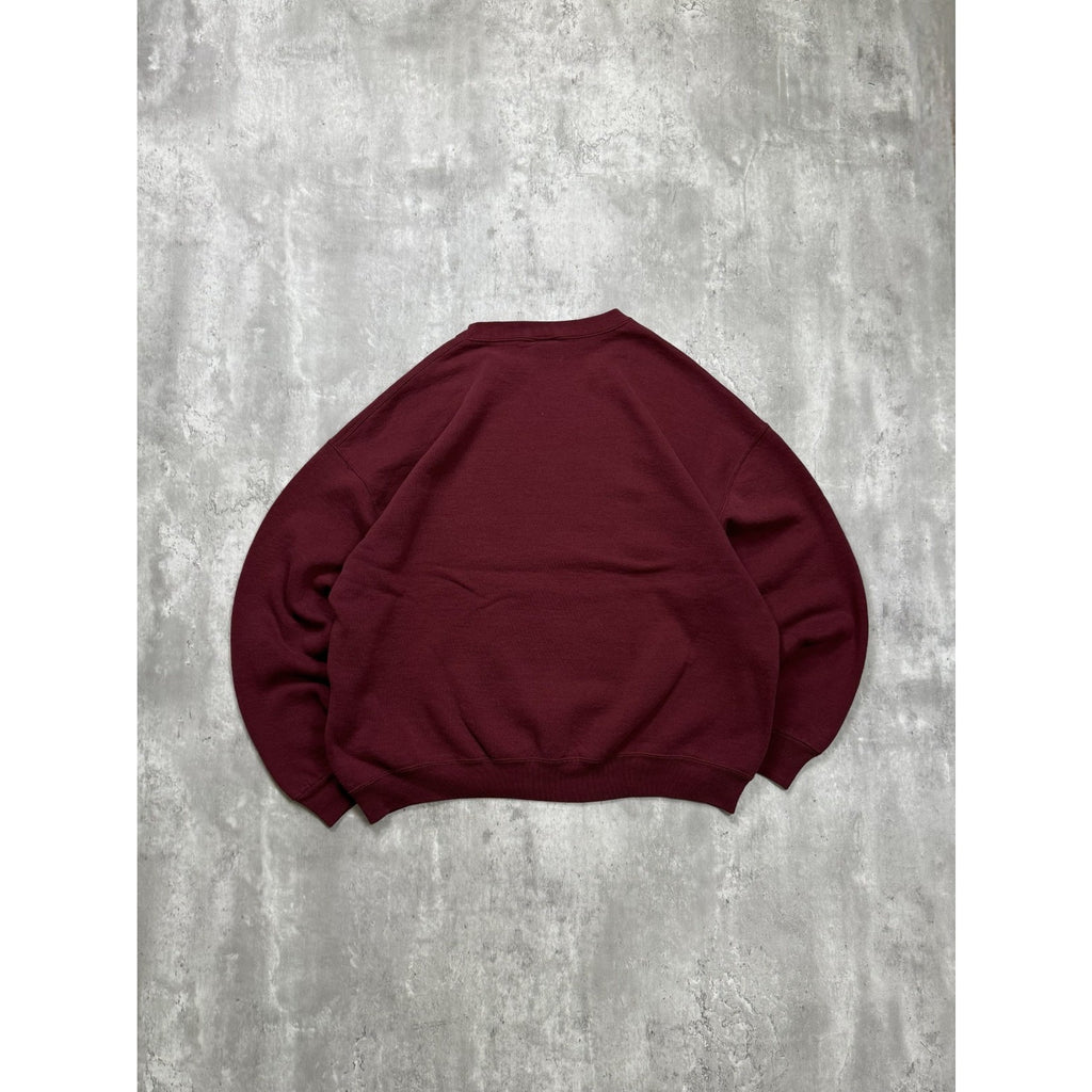 Vintage Russell Athletics Blank Pullover Maroon Crewneck Sweatshirt Size XL