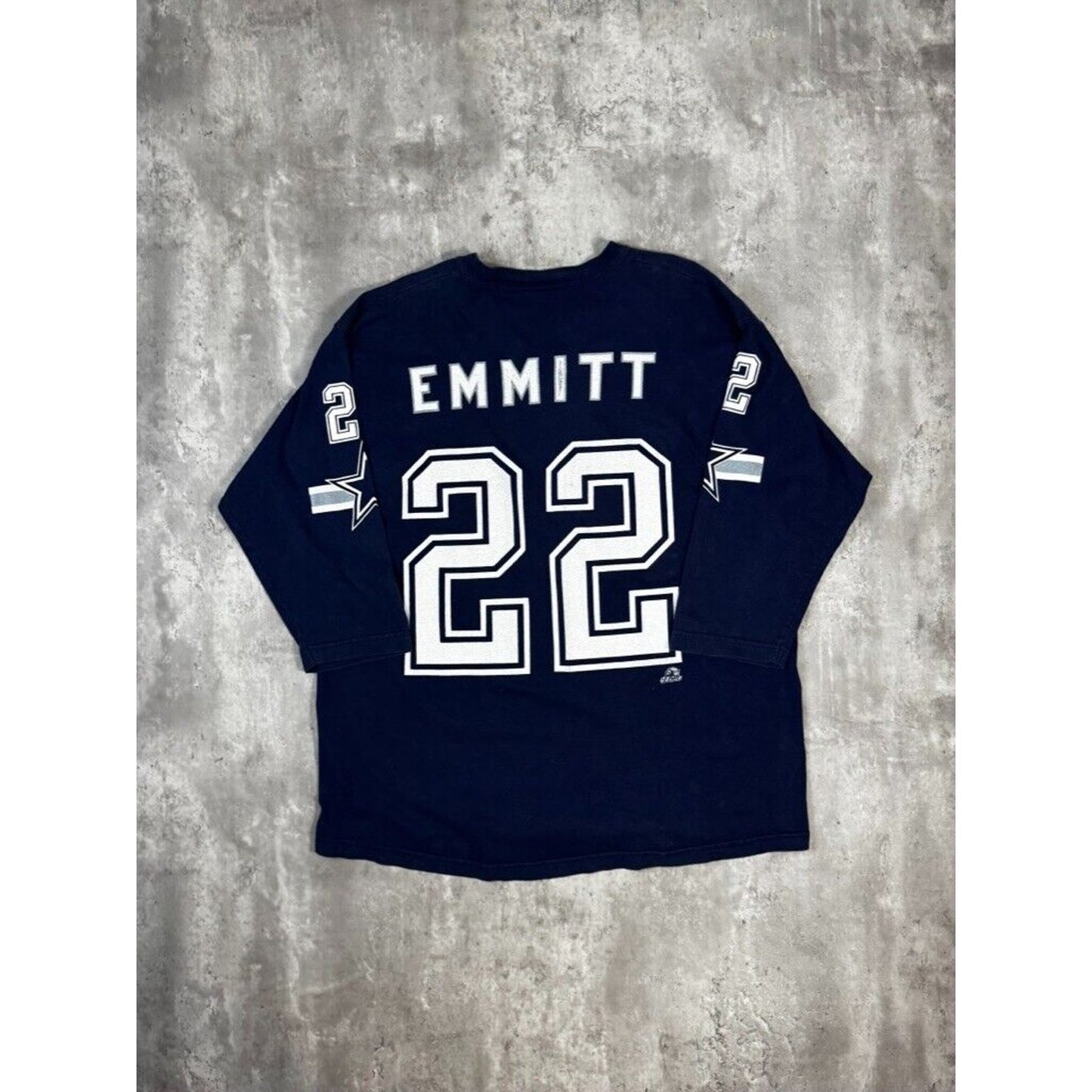 Vintage 90s Emmitt Smith #22 Dallas Cowboys NFL 3/4 Sleeve Jersey Size XL