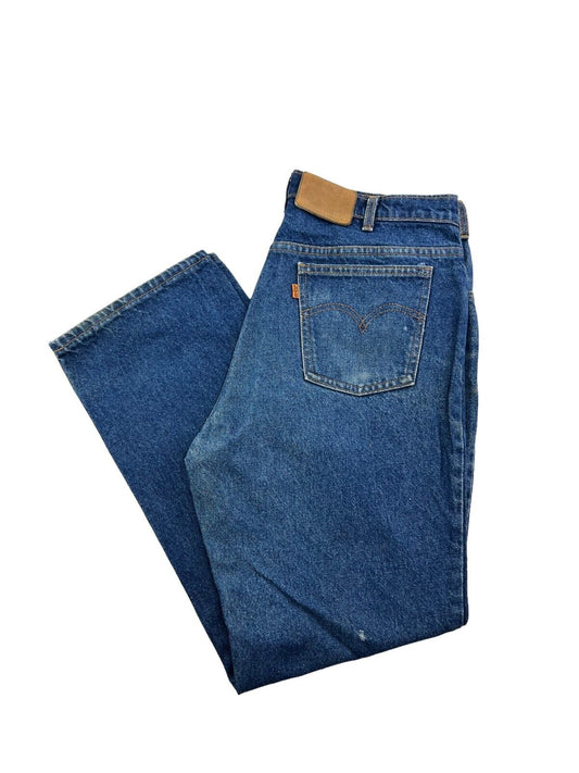 Vintage 80s/90s Levi's 619 Orange Tab Straight Cut Dark Wash Denim Pants Size 35