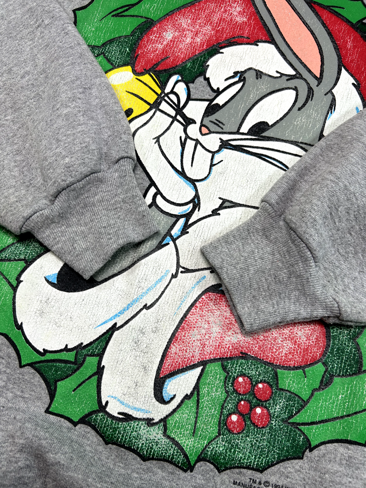 Vintage 1994 Bugs Bunny Looney Tunes Christmas Graphic Sweatshirt Size Large