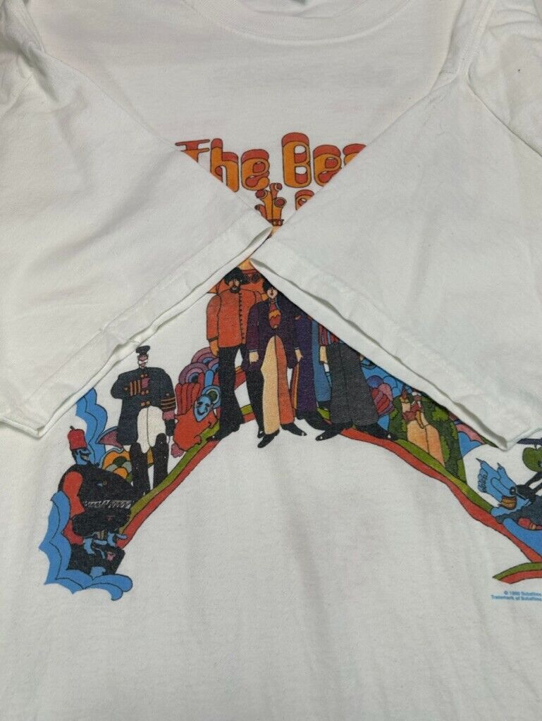 Vintage 1999 The Beatles Yellow Submarine Movie Promo Graphic T-Shirt Size Large