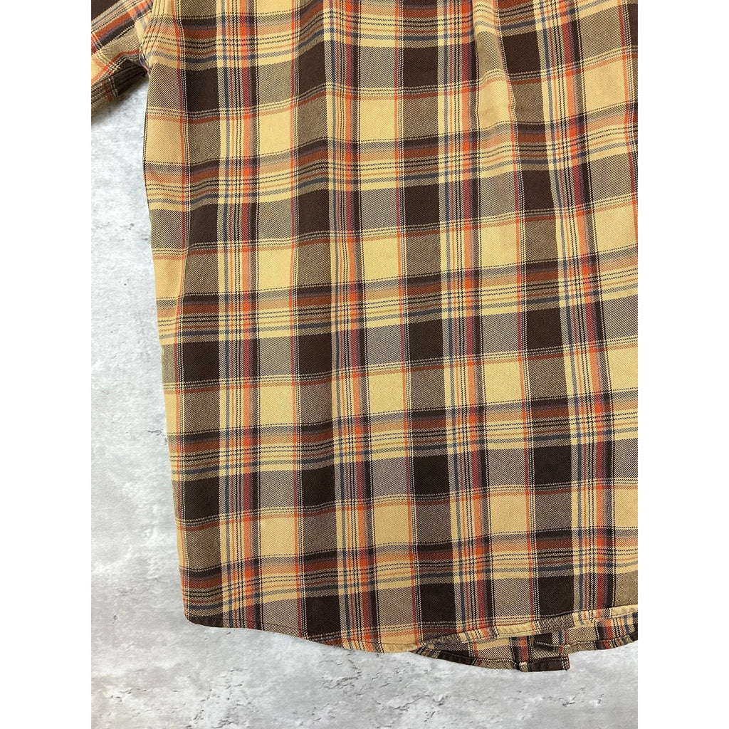 Vintage Carhartt Plaid Double Pocket Workwear Long Sleeve Button Up Shirt Medium
