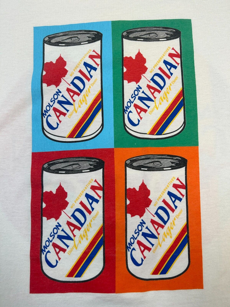 Vintage 90s Molson Canadian Beer Art Style Graphic T-Shirt Size XL
