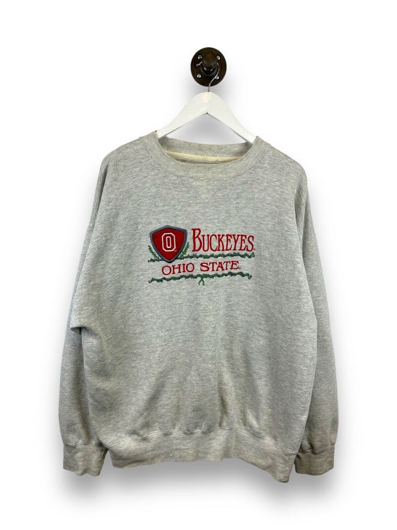 Vintage 90s Ohio State Buckeyes Embroidered Spell Out NCAA Sweatshirt Size XL
