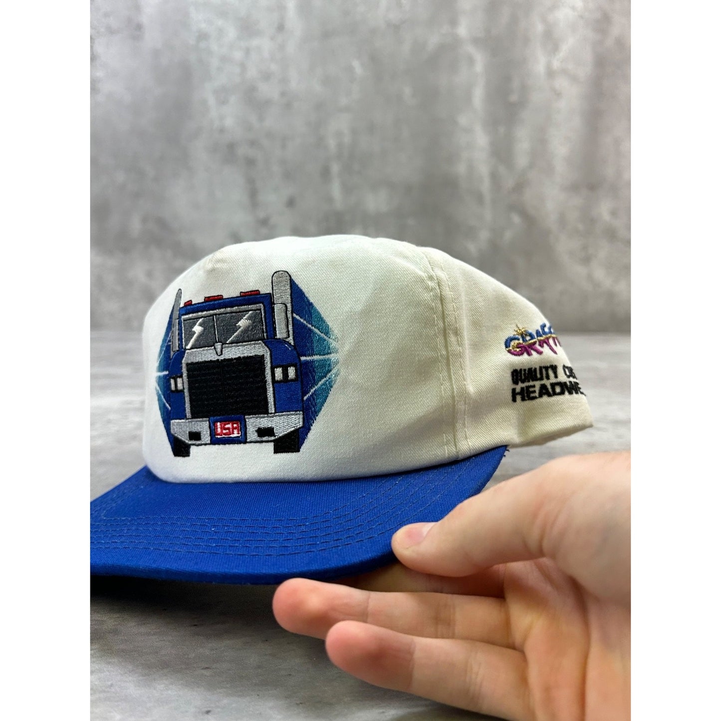 Vintage 90s Freight Truck Embroidered Two Tone Snapback Hat OSFA