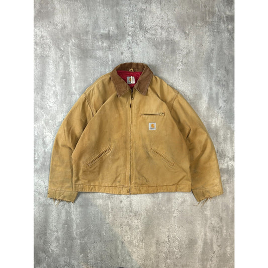 Vintage 80s/90s Carhartt Insulated Canvas Workwear Detroit Jacket Size 2XL
